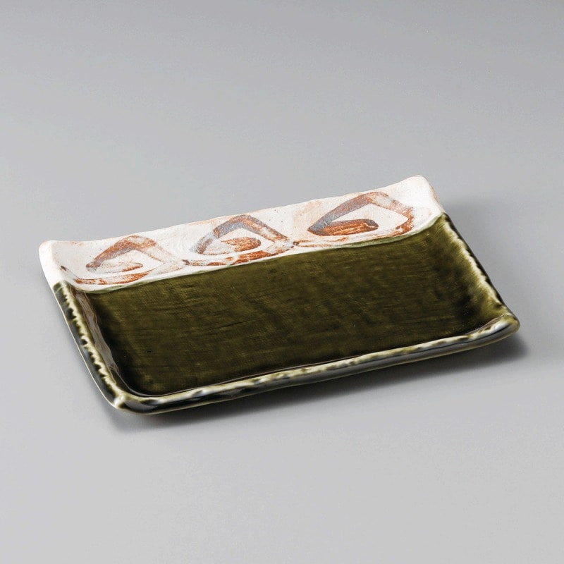 金正陶器 志野織部唐草7.0長角焼物皿 1個(ご注文単位1個)【直送品】