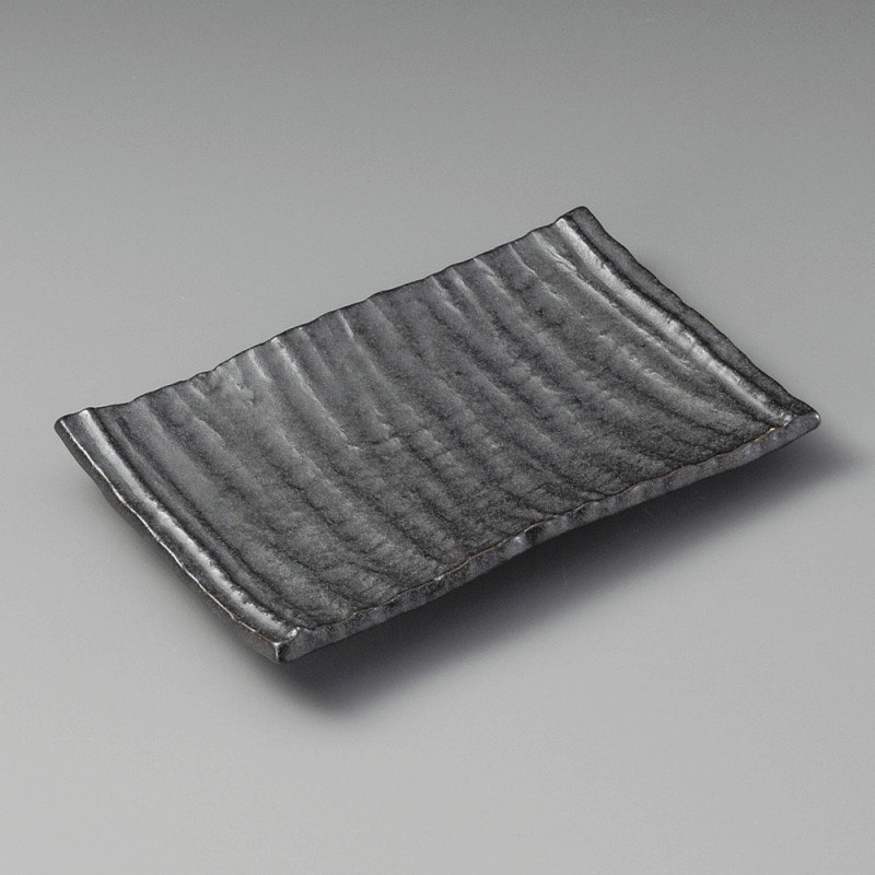 金正陶器 いぶし黒焼物皿 1個（ご注文単位1個）【直送品】