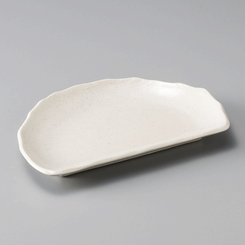 金正陶器 粉引白半月皿 1個(ご注文単位1個)【直送品】