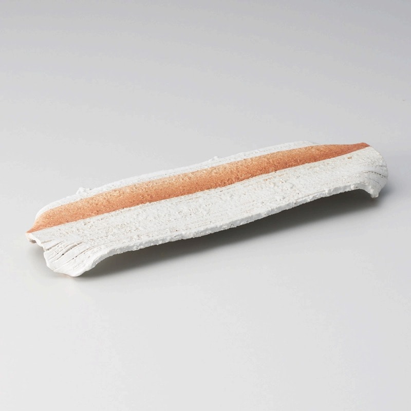 金正陶器 白マット緋色10.0足付長方皿 1個(ご注文単位1個)【直送品】