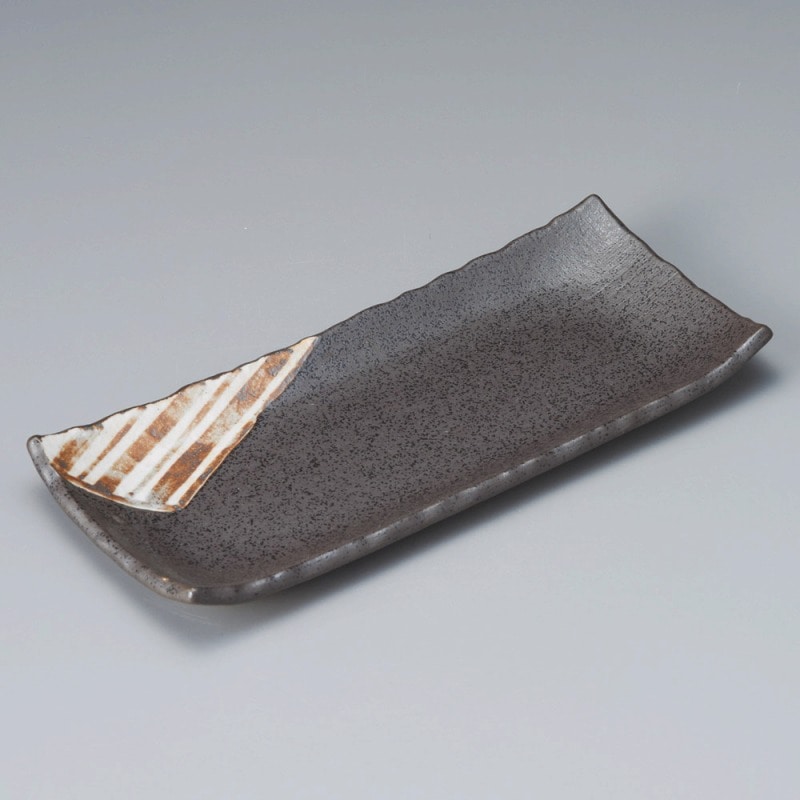 金正陶器 黒伊賀ｻﾝﾏ皿 1個（ご注文単位1個）【直送品】