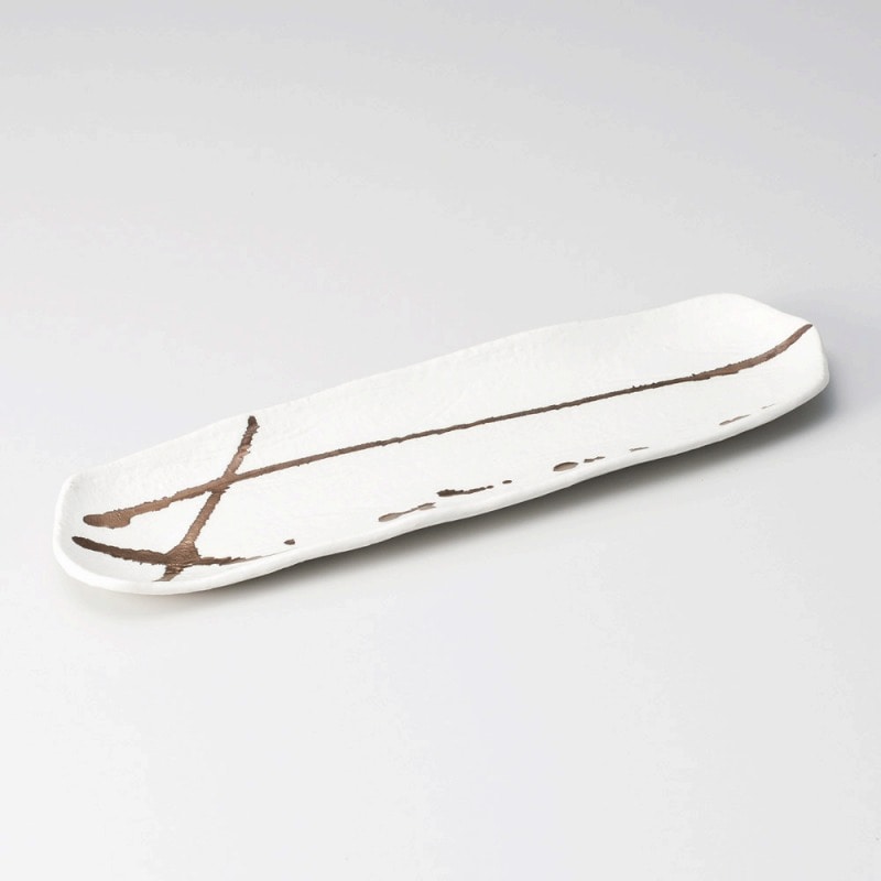 金正陶器 金散らし変形長皿 1個（ご注文単位1個）【直送品】