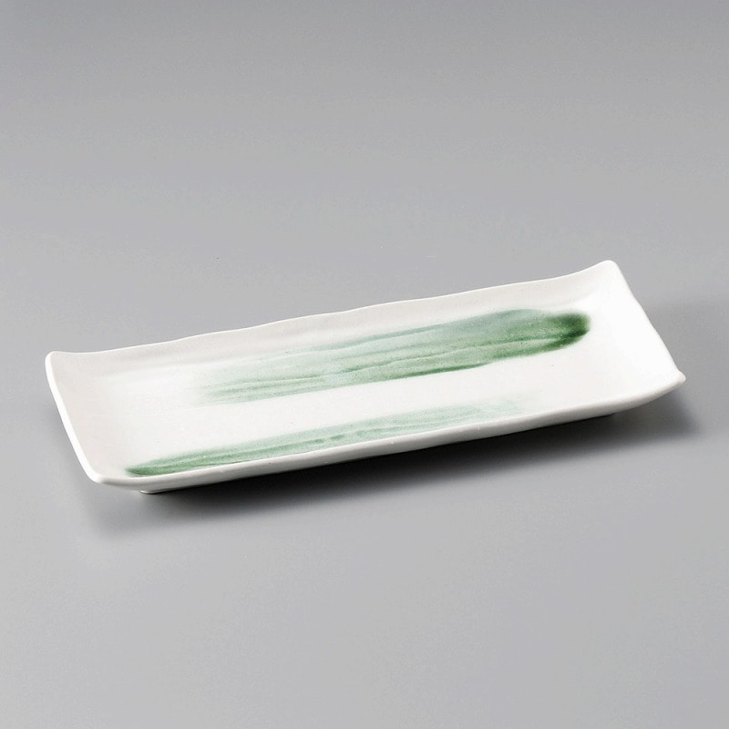 金正陶器 織部刷毛目わさびソギ焼物皿 1個(ご注文単位1個)【直送品】