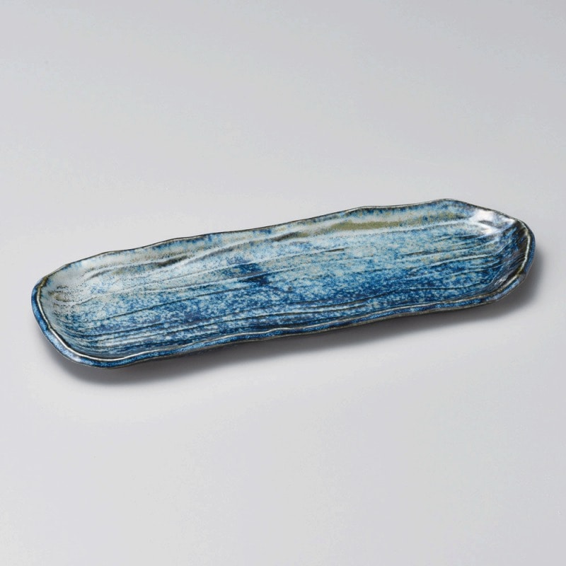 金正陶器 あい染長皿 1個(ご注文単位1個)【直送品】