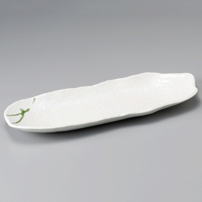 金正陶器 白マット一珍岩肌長皿 1個(ご注文単位1個)【直送品】