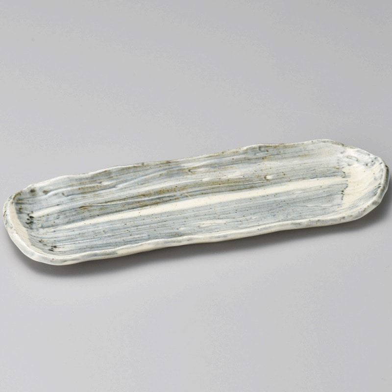 金正陶器 荒そぎ 長角皿 藍染 1個(ご注文単位1個)【直送品】