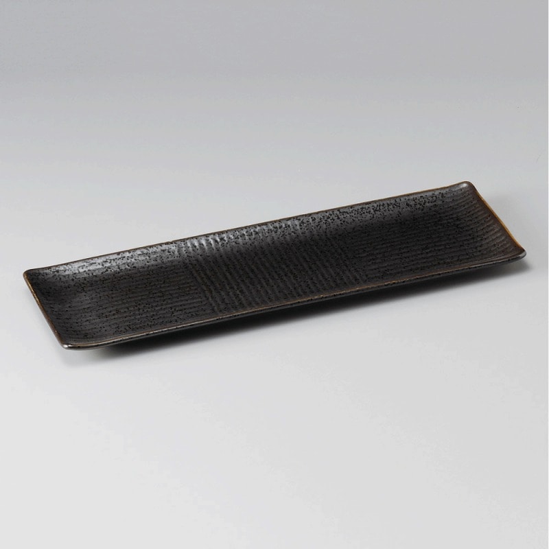 金正陶器 櫛目黒サンマ皿 1個(ご注文単位1個)【直送品】