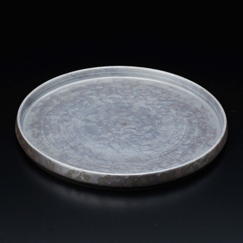 金正陶器 いぶし銀巻切立18cmﾌﾟﾚｰﾄ 1個（ご注文単位1個）【直送品】