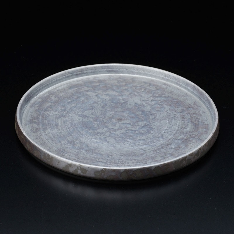 金正陶器 いぶし銀巻切立21cmﾌﾟﾚｰﾄ 1個（ご注文単位1個）【直送品】