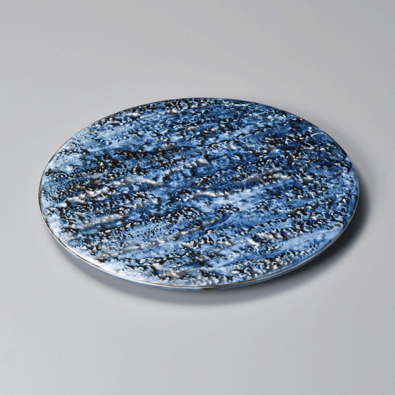 金正陶器 呉須石肌24cm丸皿 1個（ご注文単位1個）【直送品】