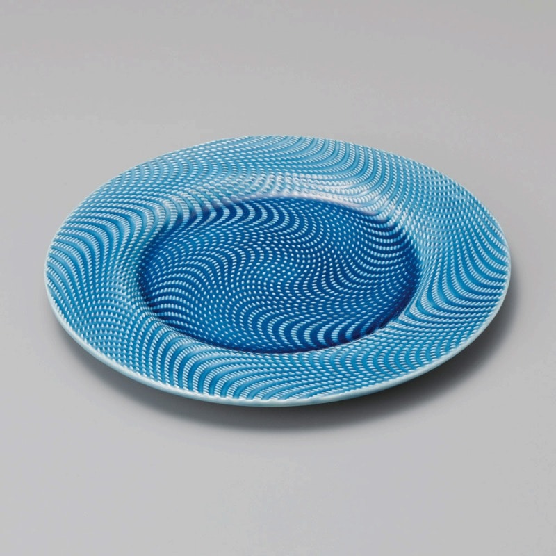 金正陶器 ﾄﾙｺ釉ｽﾄﾘｰﾑ25CM皿 1個（ご注文単位1個）【直送品】