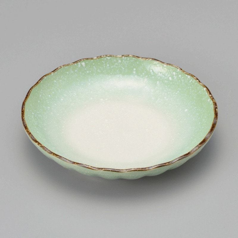金正陶器 小雪緑菊型5.0皿 1個（ご注文単位1個）【直送品】