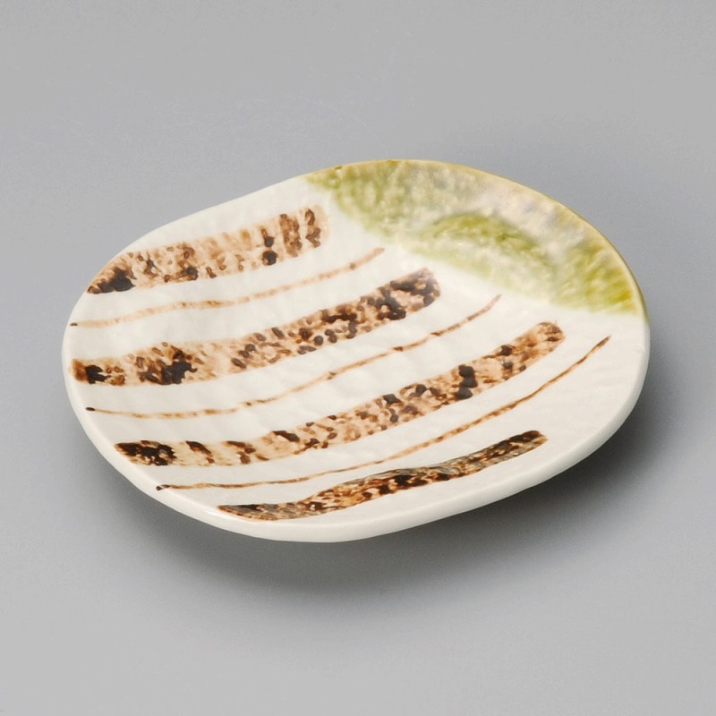 金正陶器 織部十草楕円取皿 1個（ご注文単位1個）【直送品】