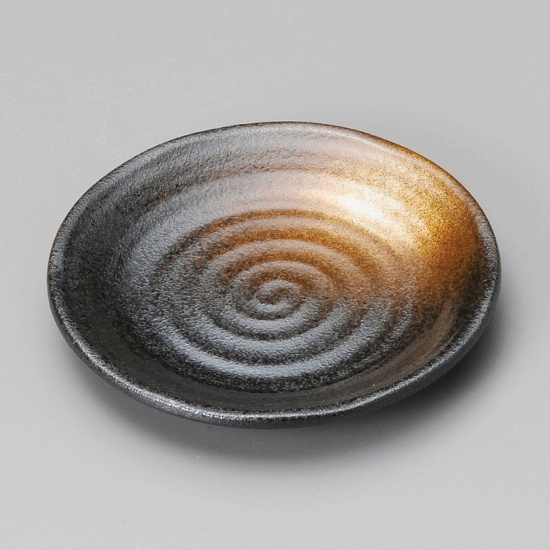 金正陶器 黒備前六兵衛4.0皿 1個（ご注文単位1個）【直送品】