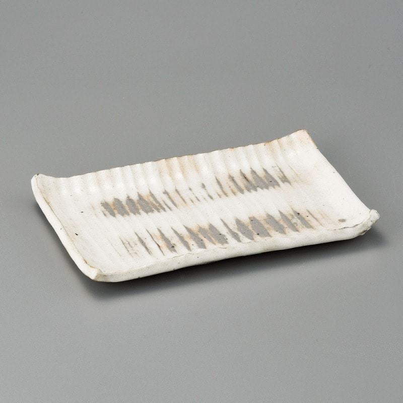 金正陶器 粉引波彫長角盛皿 1個(ご注文単位1個)【直送品】