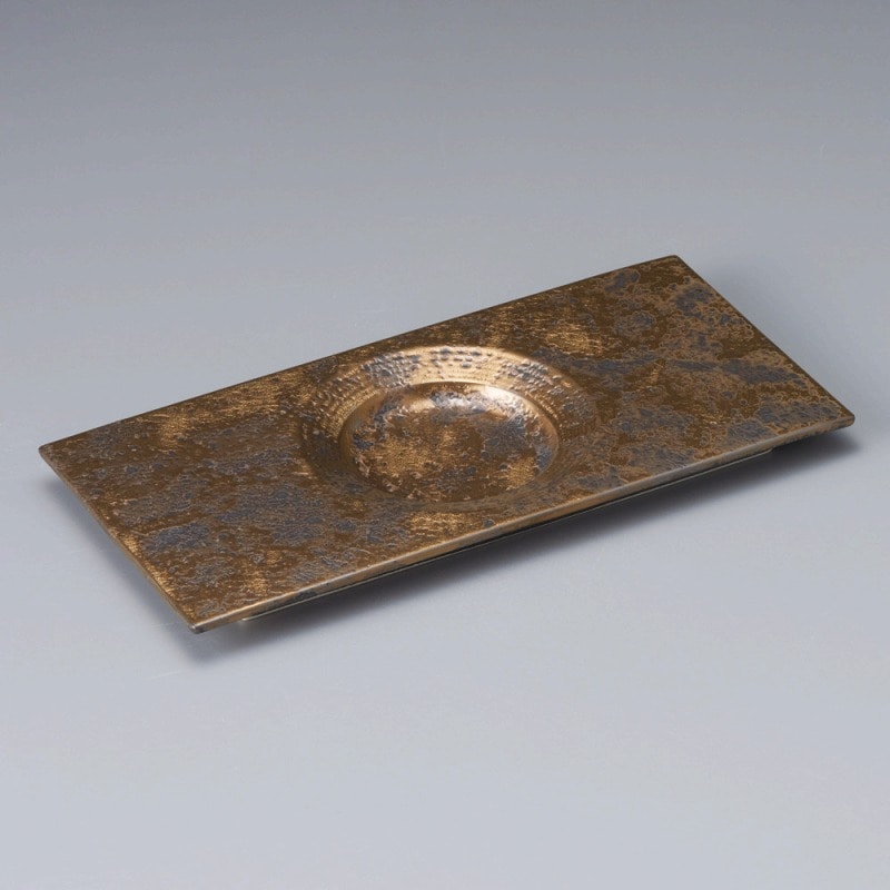 金正陶器 炭金心円長角皿 1個(ご注文単位1個)【直送品】