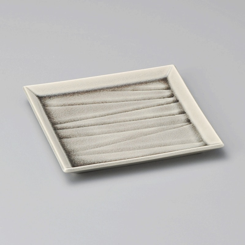 金正陶器 ｸﾞﾚｰｿｷﾞ角皿(小) 1個（ご注文単位1個）【直送品】