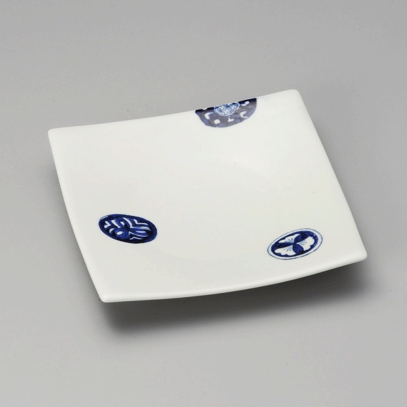 金正陶器 染付丸紋正角皿 1個（ご注文単位1個）【直送品】