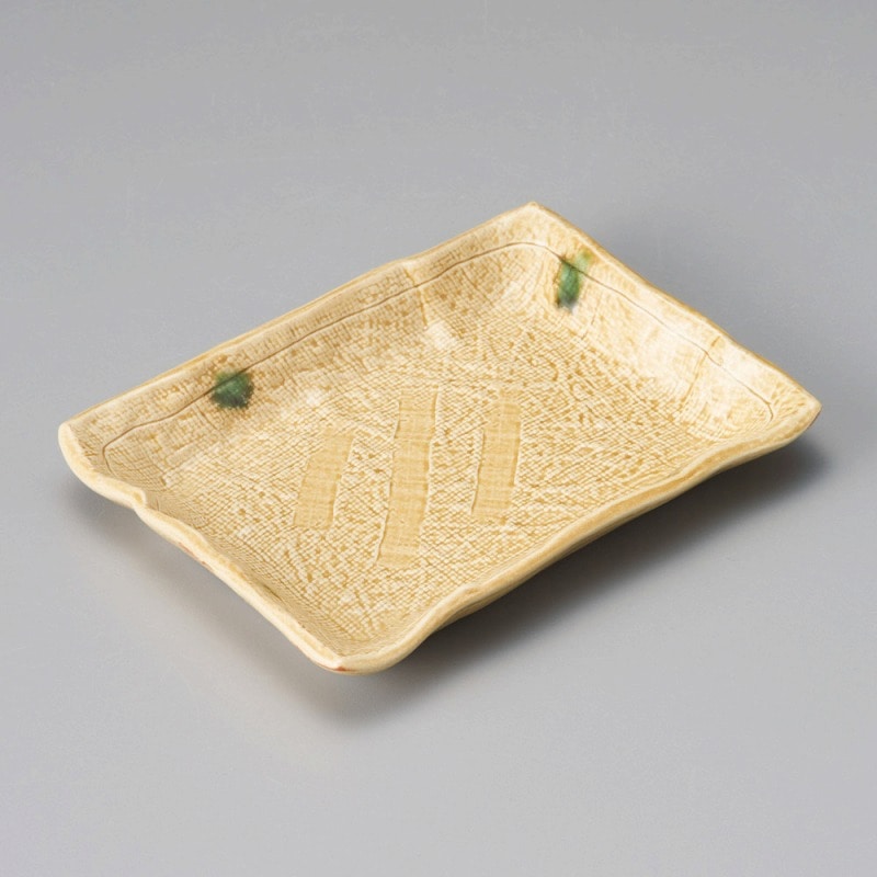 金正陶器 黄瀬戸長角銘々皿 1個（ご注文単位1個）【直送品】