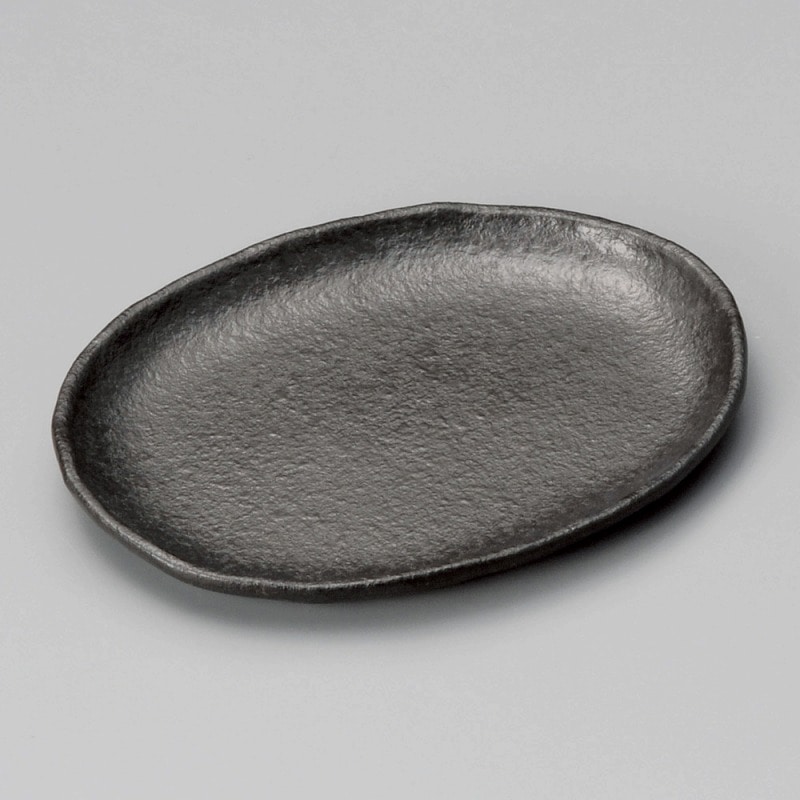 金正陶器 露(黒)小判皿 1個（ご注文単位1個）【直送品】