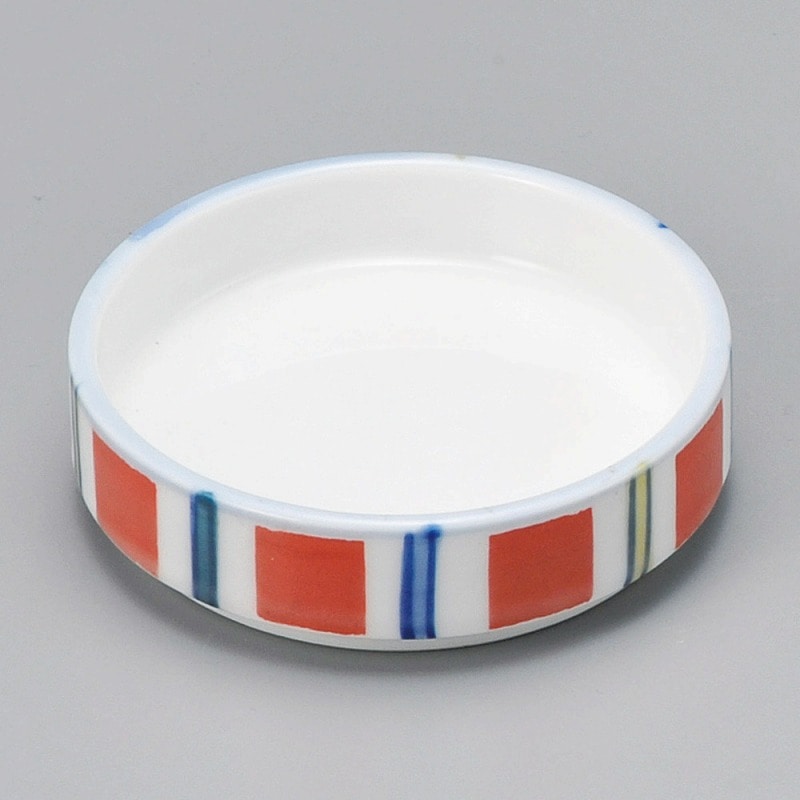 金正陶器 赤だみ十草切立丸小皿 1個（ご注文単位1個）【直送品】