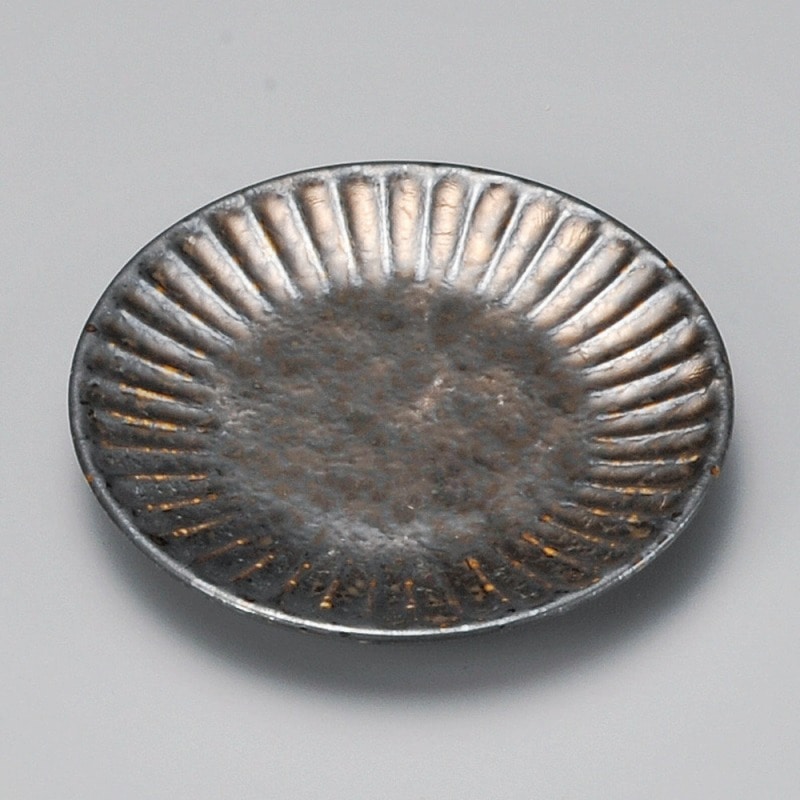 金正陶器 しのぎ彫金結晶小皿 1個(ご注文単位1個)【直送品】