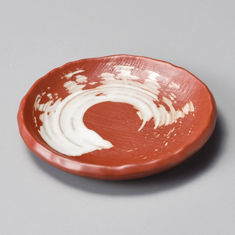 金正陶器 朱白刷毛小皿 1個(ご注文単位1個)【直送品】