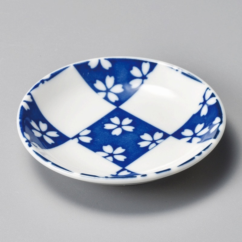 金正陶器 市松桜 青3.0皿 1個（ご注文単位1個）【直送品】