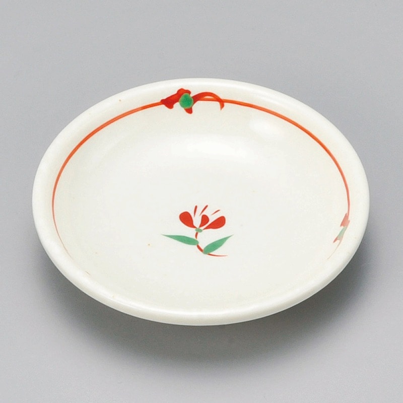 金正陶器 粉引釉赤絵なごみ3.0皿 1個（ご注文単位1個）【直送品】