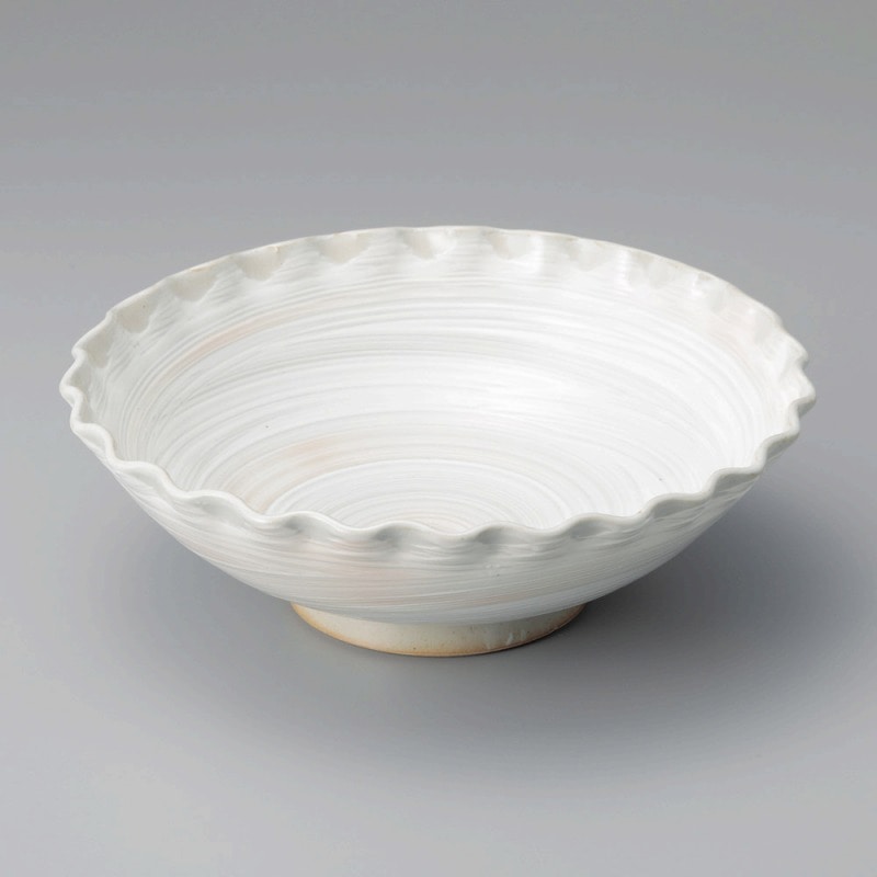 金正陶器 手造粉引刷毛目10.0波渕丼 1個（ご注文単位1個）【直送品】