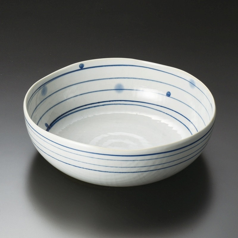 金正陶器 古染渦水玉8.0大鉢 1個（ご注文単位1個）【直送品】