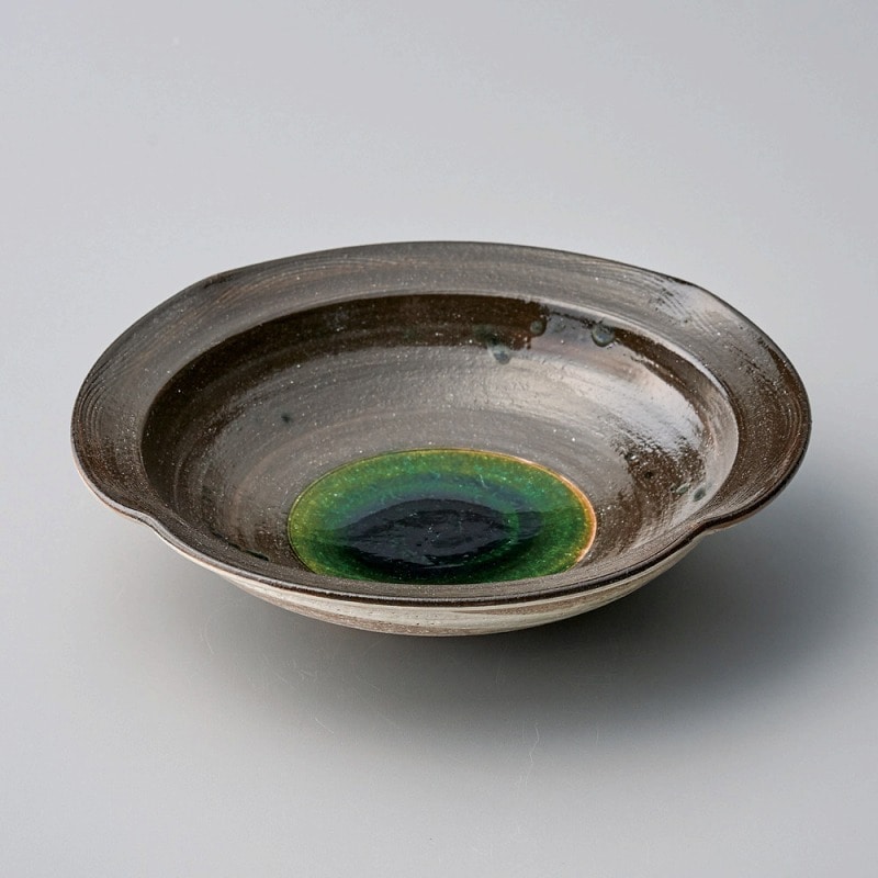 金正陶器 内黒織部四方押し鉢 1個（ご注文単位1個）【直送品】