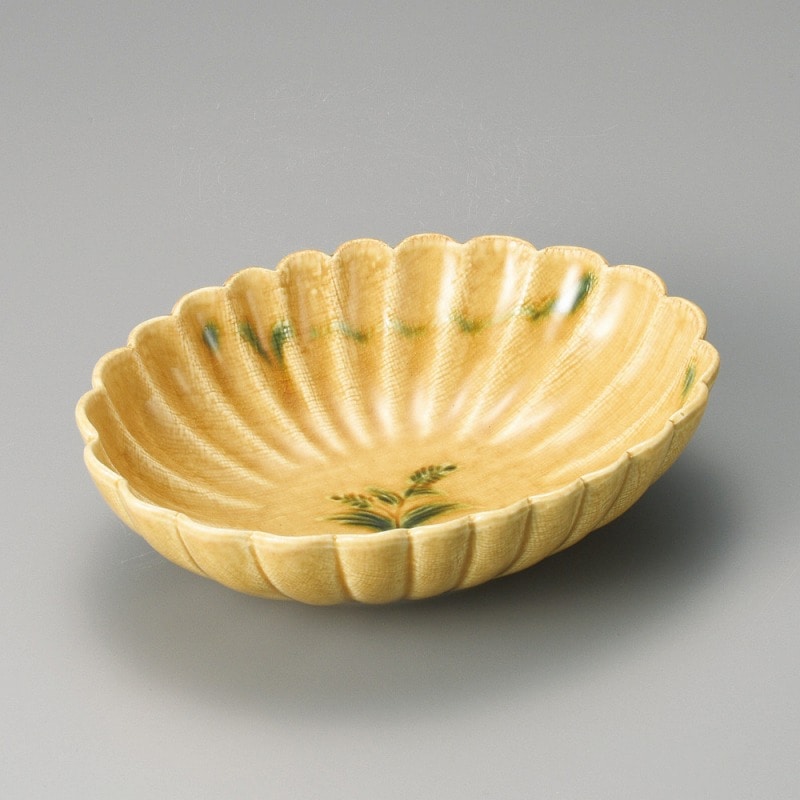 金正陶器 黄瀬戸菊割盛鉢 1個（ご注文単位1個）【直送品】