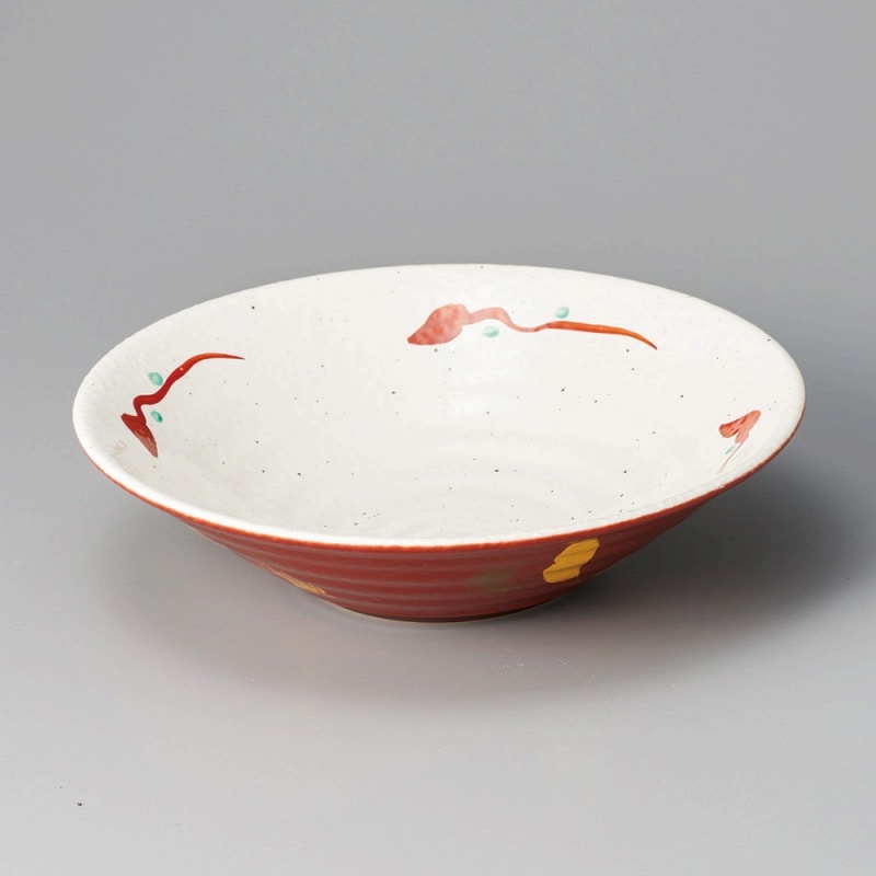 金正陶器 朱巻武蔵野ﾘｯﾌﾟﾙ8.5鉢 1個（ご注文単位1個）【直送品】