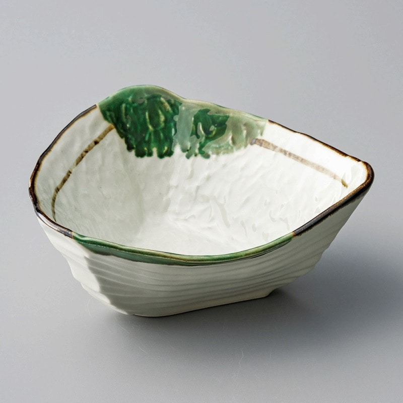 金正陶器 織部流し三角大鉢 1個（ご注文単位1個）【直送品】