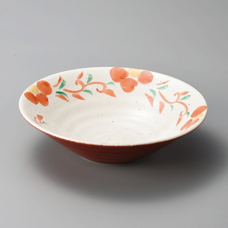 金正陶器 朱巻唐草花リップル8.5鉢 1個(ご注文単位1個)【直送品】