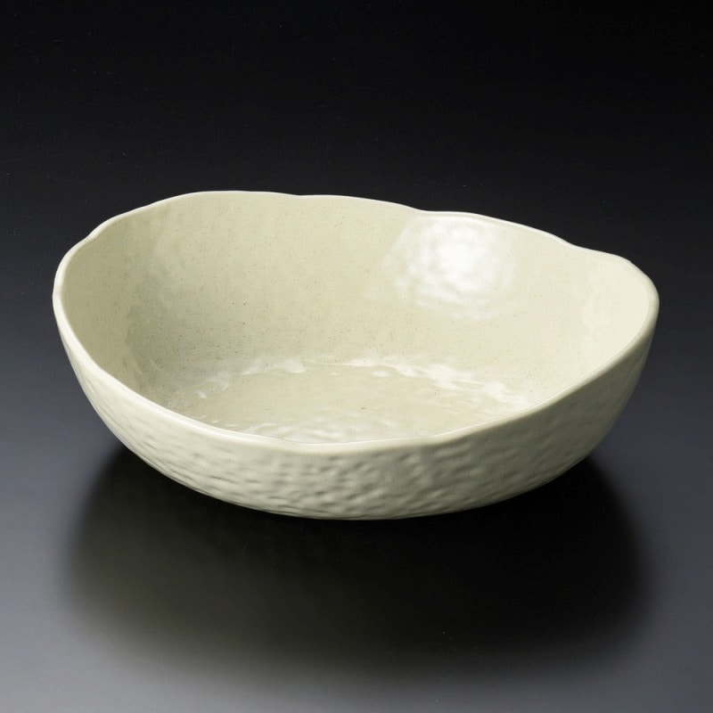 金正陶器 粉引楕円大鉢 1個（ご注文単位1個）【直送品】