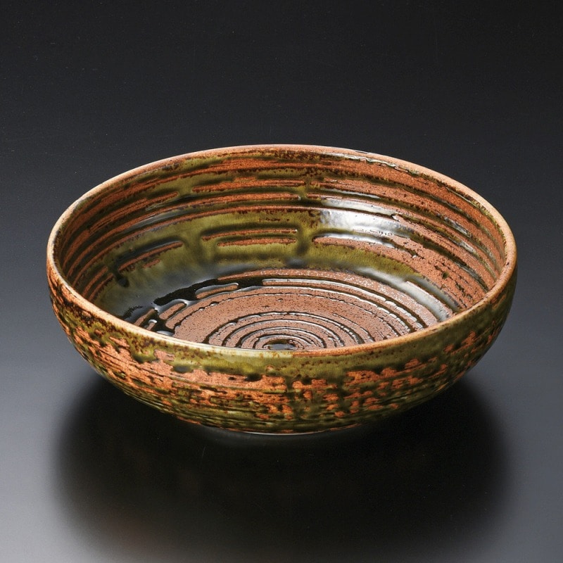 金正陶器 伊賀織部巻8.0盛鉢 1個（ご注文単位1個）【直送品】