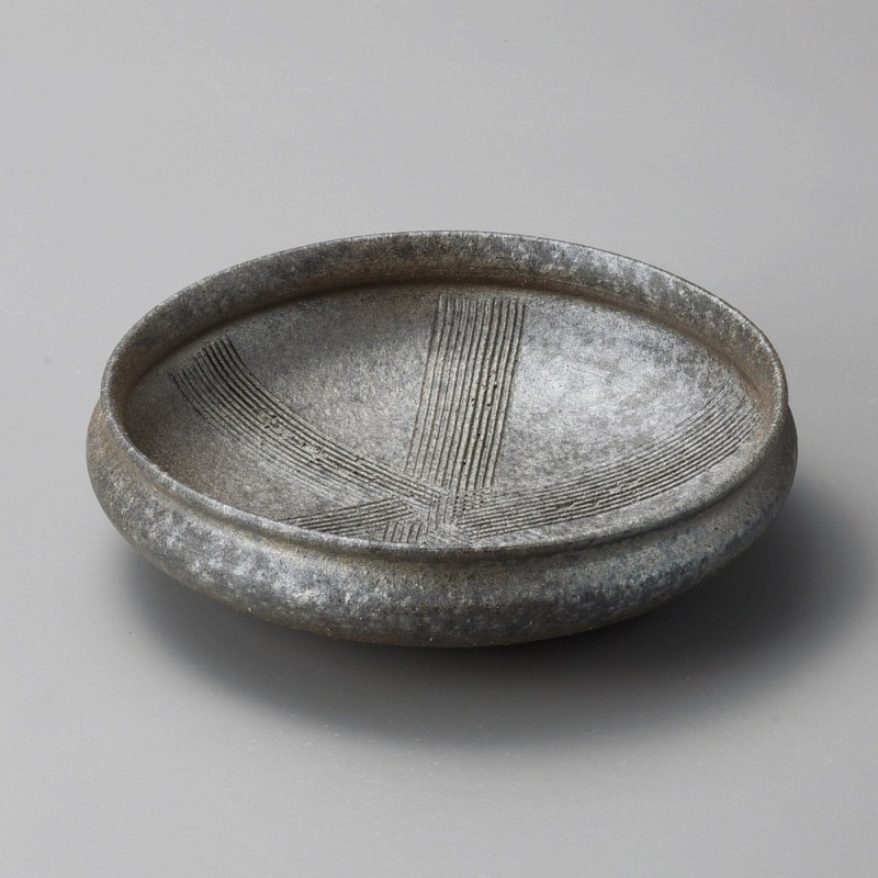 金正陶器 黒窯変ｸｼ目7.3丸鉢 1個（ご注文単位1個）【直送品】