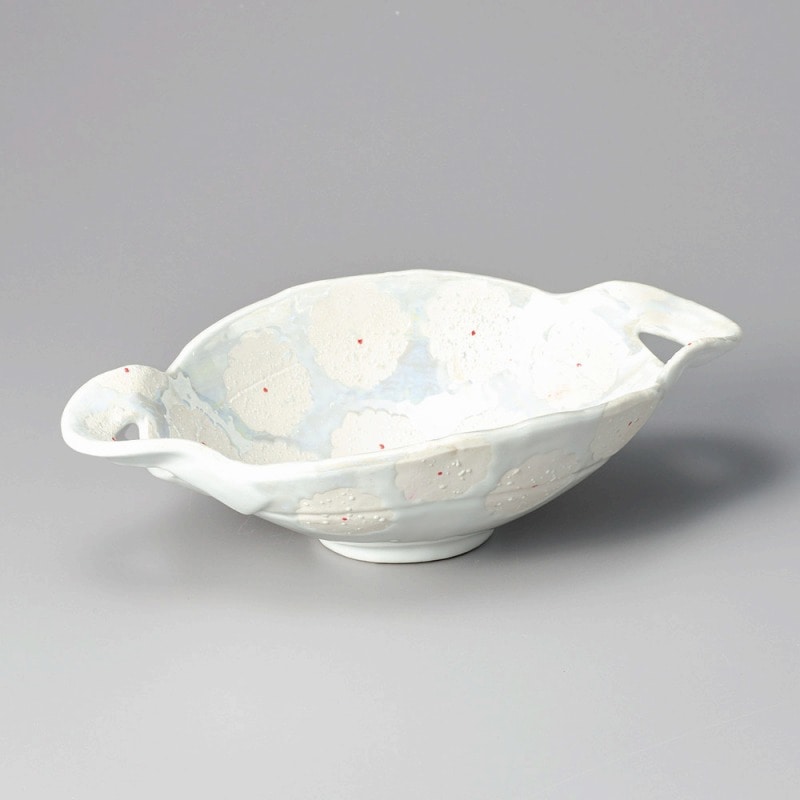 金正陶器 ラスター花ちらし 手付盛鉢 1個(ご注文単位1個)【直送品】