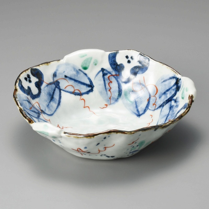 金正陶器 赤絵つる草三方なぶり8.0鉢 1個(ご注文単位1個)【直送品】