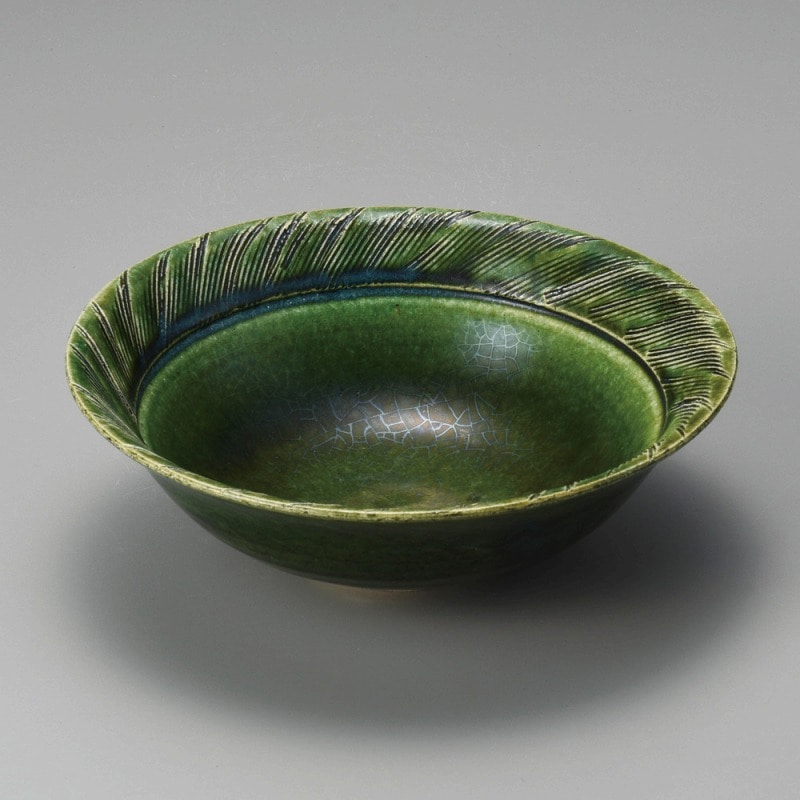 金正陶器 織部櫛目彫丸20cmﾎﾞｳﾙ 1個（ご注文単位1個）【直送品】