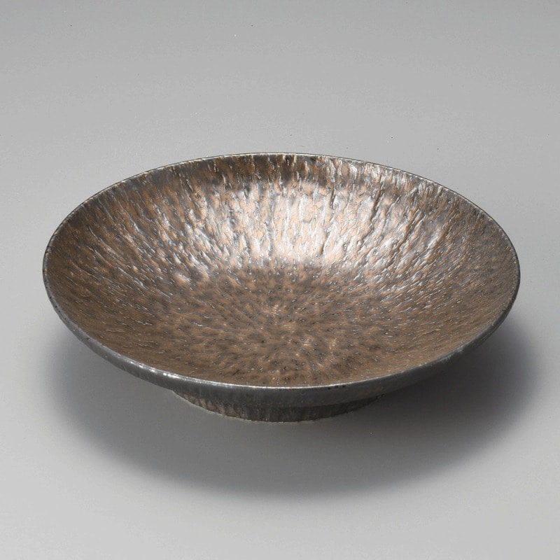 金正陶器 金結晶とちり高台8.0皿 1個（ご注文単位1個）【直送品】