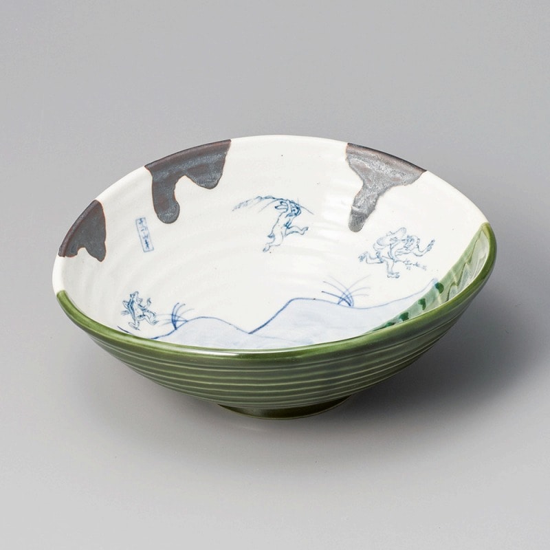 金正陶器 染分鳥獣戯画たわみ大鉢 1個（ご注文単位1個）【直送品】