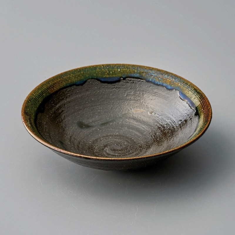 金正陶器 内黒織部丸7.0鉢 1個（ご注文単位1個）【直送品】