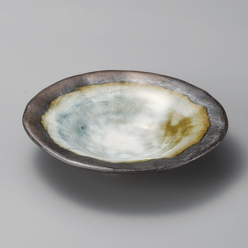 金正陶器 窯変金彩ｽﾄﾗｲﾌﾟ7.0皿 1個（ご注文単位1個）【直送品】