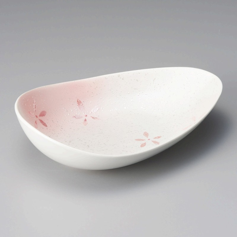 金正陶器 ﾗｽﾀｰ花散らし変型ｻﾗﾀﾞﾎﾞｰﾙﾋﾟﾝｸ 1個（ご注文単位1個）【直送品】