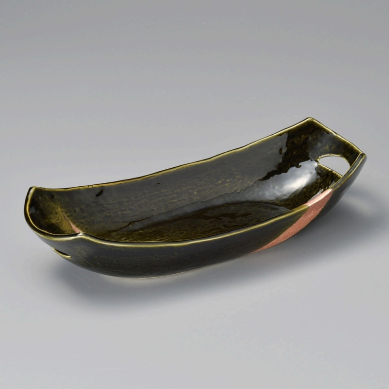 金正陶器 織部三角紋長鉢 1個(ご注文単位1個)【直送品】