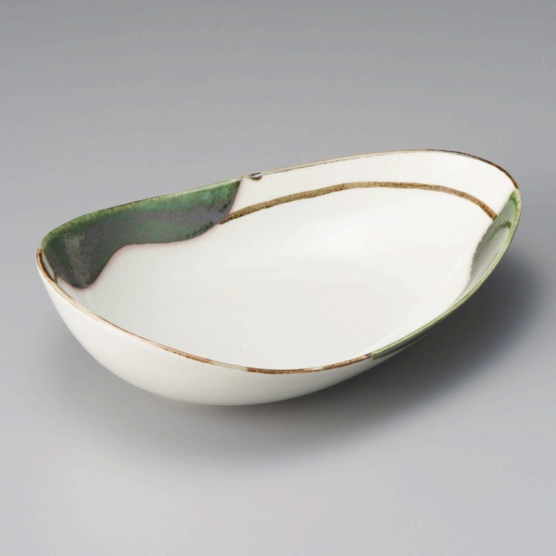 金正陶器 織部流し変型サラダボール 1個(ご注文単位1個)【直送品】