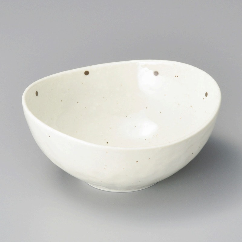 金正陶器 粉引ドット楕円3.5鉢 1個(ご注文単位1個)【直送品】